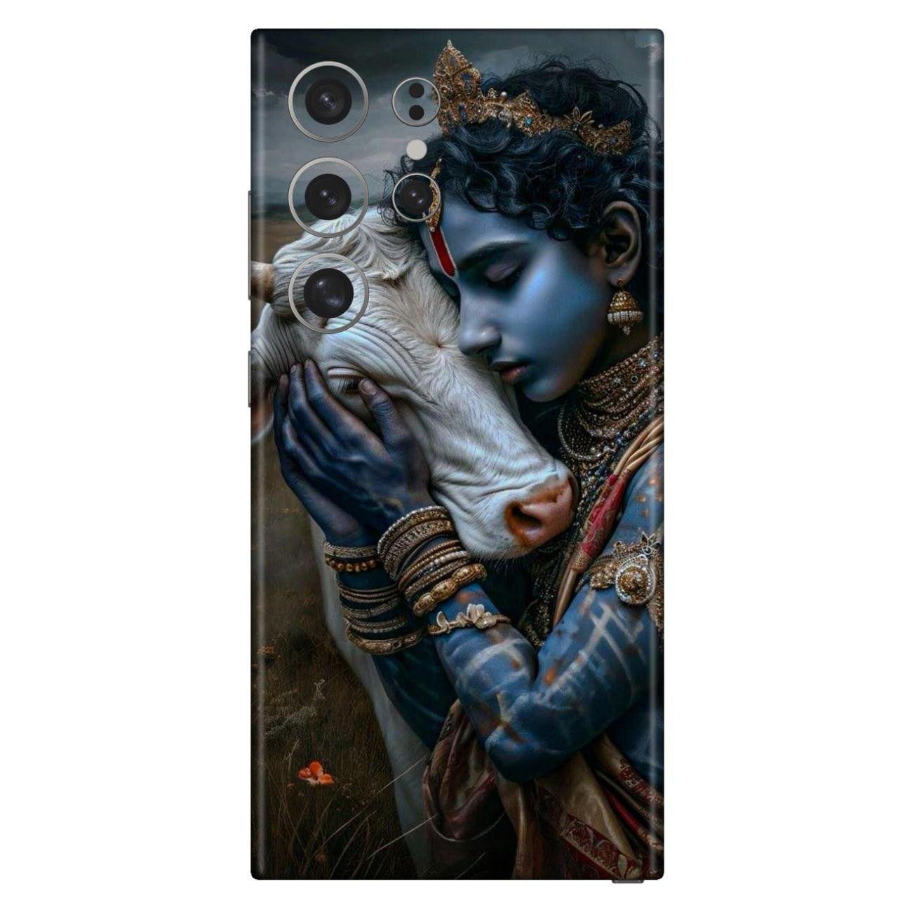 GD0724A092.jpg Lord Krishna With Cow Mobile Skin - Image 1